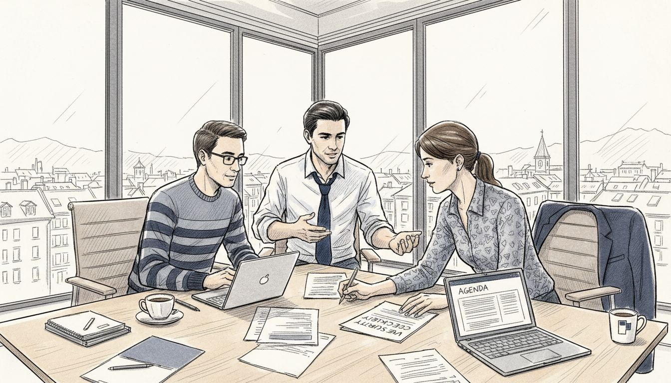 Swiss IT team meeting about website security