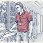 Swiss IT specialist in server room