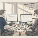 Web team reviewing migration steps together