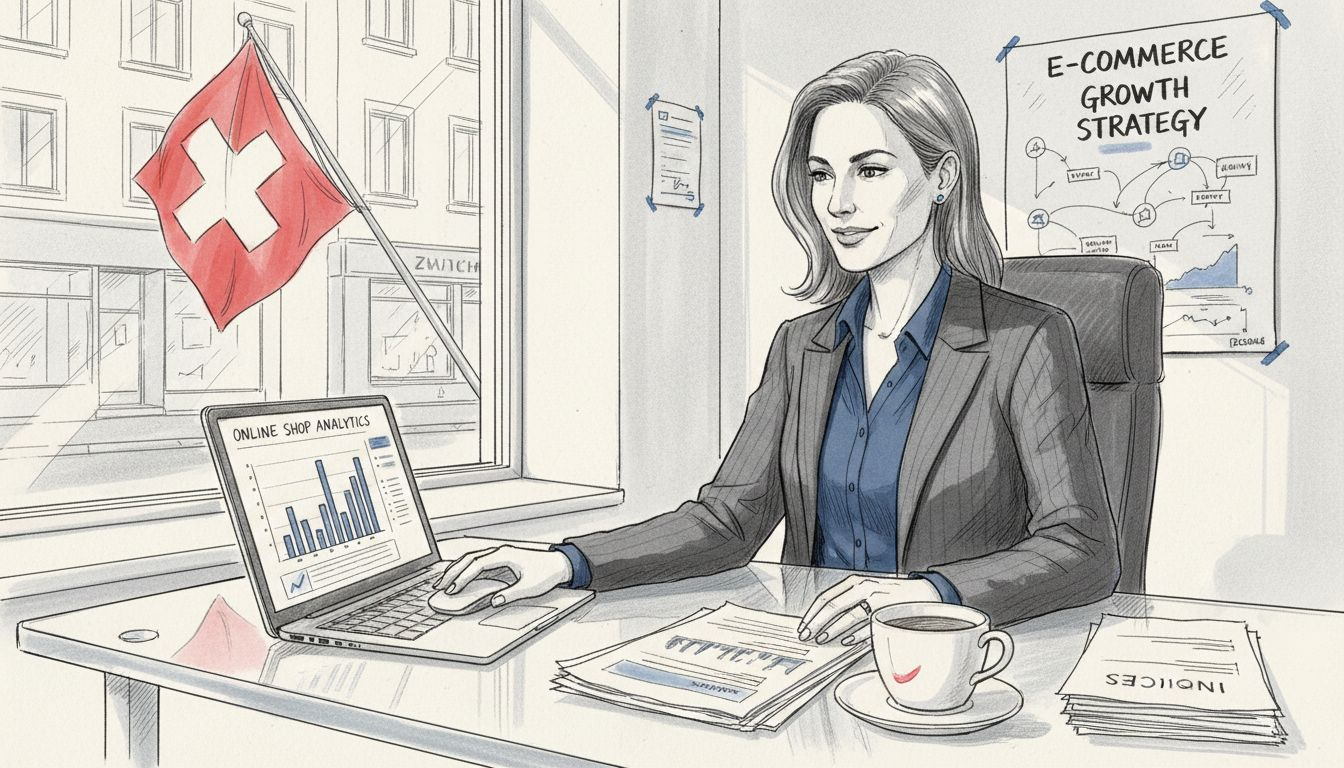 Swiss entrepreneur manages ecommerce in sunny office