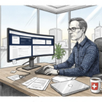 Swiss SME owner managing multiple websites