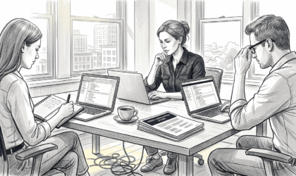 Small business team reviews hosting setup